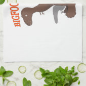 Tekening met voet T-Rex Theedoek (Gevouwen)