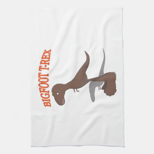 Tekening met voet T-Rex Theedoek (Verticaal)