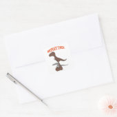 Tekening met voet T-Rex Vierkante Sticker (Envelop)