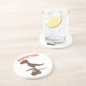 Tekening met voet T-Rex Zandsteen Onderzetter (Zijkant)