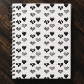 Tekening met zwart en wit hart - Eenvoudige divers Notitieboek