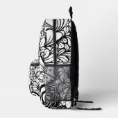 Tekening met zwarte en witte flens bedrukte rugzak (Rechts)