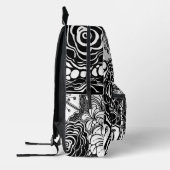 Tekening met zwarte en witte flens bedrukte rugzak (Links)