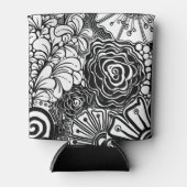 Tekening met zwarte en witte flens blikjeskoeler (Voorkant)