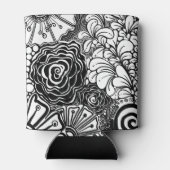 Tekening met zwarte en witte flens blikjeskoeler (Achterkant)