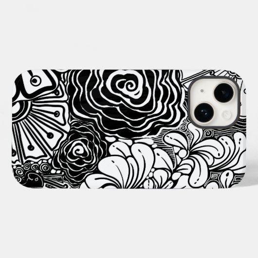 Tekening met zwarte en witte flens Case-Mate iPhone case (Achterkant (horizontaal))