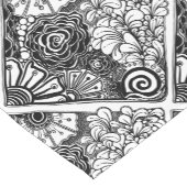 Tekening met zwarte en witte flens korte tafelloper (Hoek)