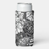 Tekening met zwarte en witte flens seltzer blikjeskoeler (Seltzer Voorkant)