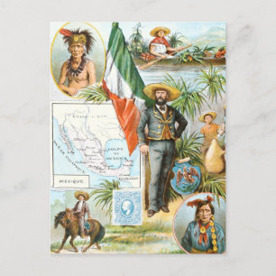 tekening: Mexico Collage Briefkaart