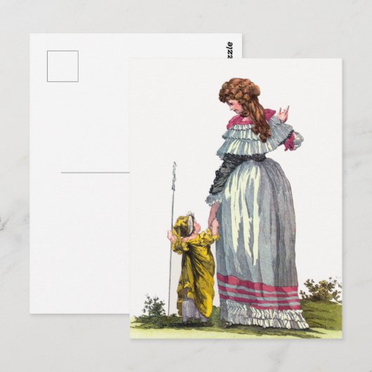 Tekening Mode moeder en kind Regency Briefkaart (Voorkant / Achterkant)