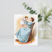tekening: Moeder met baby Girl Briefkaart (Staand voorkant)