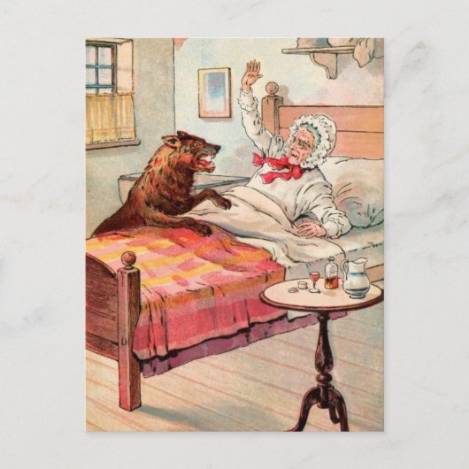  tekening: Oma en de Wolf Briefkaart (Voorkant)