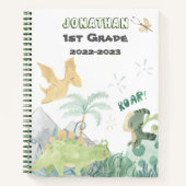 Tekening op basis van cute dinosaur School-brede r Notitieboek (Voorkant)