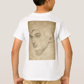 Tekening op renaissancestijl van een jong man t-shirt (Achterkant)