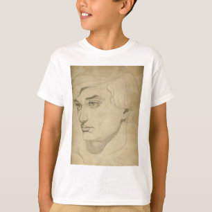 Tekening op renaissancestijl van een jong man t-shirt