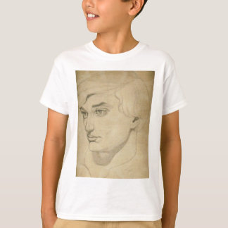 Tekening op renaissancestijl van een jong man t-shirt