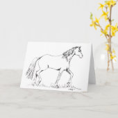 Tekening paarddragende inktdrager leeg kaart (Gele Bloem)