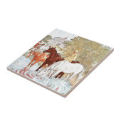  tekening: Paarden Drink uit een vijver Tegeltje (Zijkant)