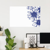 tekening paarse madeliefje poster (Thuiskantoor)