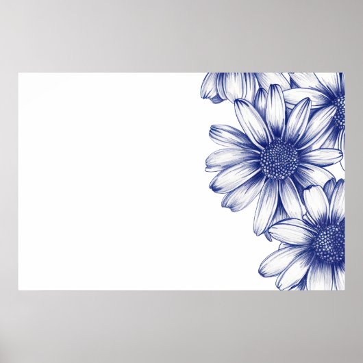 tekening paarse madeliefje poster (Voorkant)