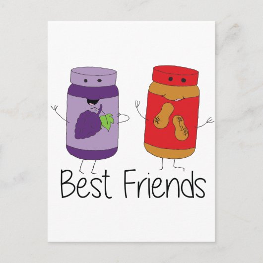 Tekening PB en J Best Friends Pb en J BFF Briefkaart (Voorkant)
