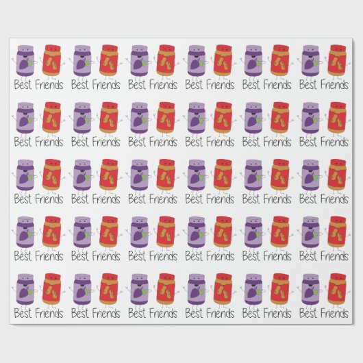Tekening PB en J Best Friends Pb en J BFF Cadeaupapier (Vlak)