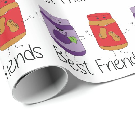 Tekening PB en J Best Friends Pb en J BFF Cadeaupapier (Rol Hoek)
