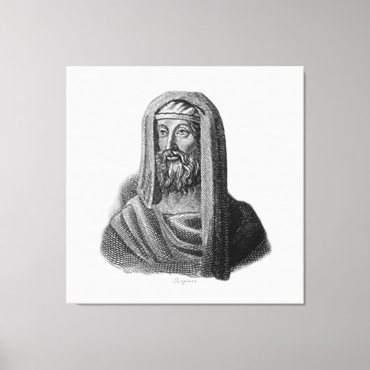 Tekening Portret van de Griekse filosoof Diogenes Canvas Afdruk (Voorkant)