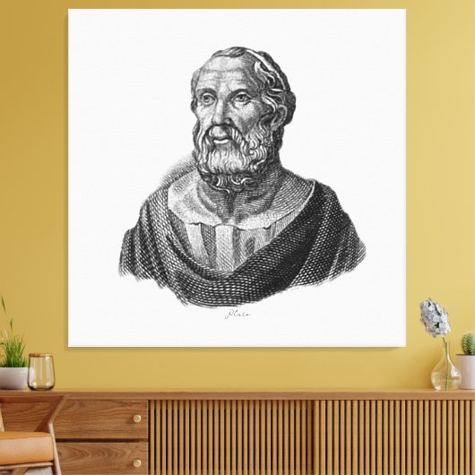 Tekening Portret van de Griekse filosoof Plato Canvas Afdruk (Insitu (Woonkamer))