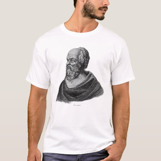 Tekening Portret van de Griekse filosoof Socrates T-shirt (Voorkant)