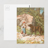  tekening: Red Riding Hood en de Wolf Briefkaart (Voorkant / Achterkant)
