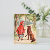  tekening: Red Riding Hood en de Wolf Briefkaart (Staand voorkant)