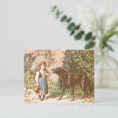  tekening: Red Riding Hood en de Wolf Briefkaart (Staand voorkant)