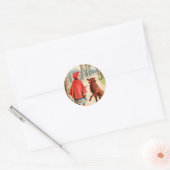  tekening: Red Riding Hood en de Wolf Ronde Sticker (Envelop)
