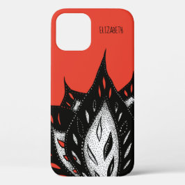 Tekening rode en zwarte inktfluitjes Case-Mate iPhone case