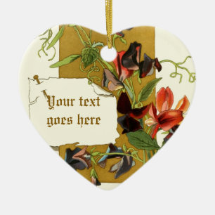 tekening rode paarse Sweet Pea ornament