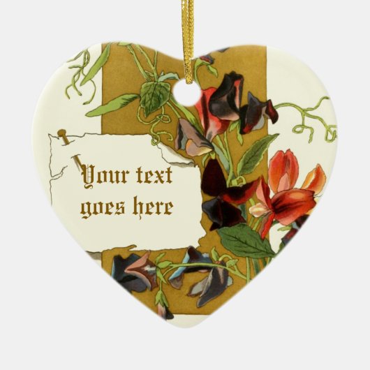 tekening rode paarse Sweet Pea ornament (Voorkant)