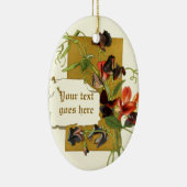 tekening rode paarse Sweet Pea ornament (Rechts)