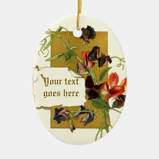 tekening rode paarse Sweet Pea ornament (Voorkant)