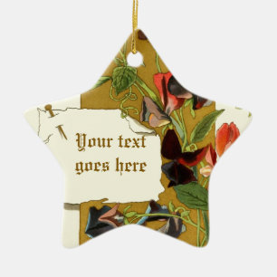 tekening rode paarse Sweet Pea ornament