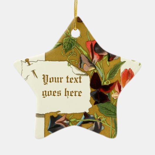 tekening rode paarse Sweet Pea ornament (Voorkant)