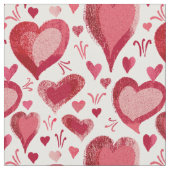 Tekening rood en roze harten stof (Close Up)