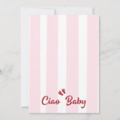 Tekening Rood Roze Baby Items Ciao Baby Baby showe Kaart (Achterkant)