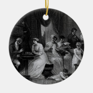 Tekening Room Scene, van 'The Social Day' door Pet Keramisch Ornament
