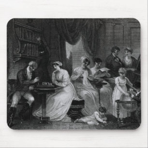 Tekening Room Scene, van 'The Social Day' door Pet Muismat