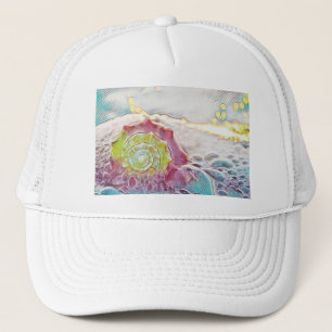  tekening roze gele naad T-shirt Trucker Pet