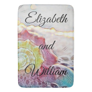  tekening roze gele zeeslag badmat