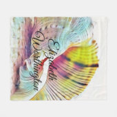  tekening roze gele zeeslag fleece deken (Voorkant (Horizontaal))