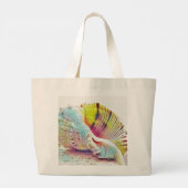 tekening roze gele zeeslag grote tote bag (Achterkant)