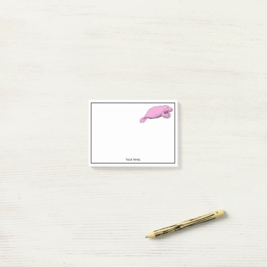 tekening roze post-it® notes (Op bureau)